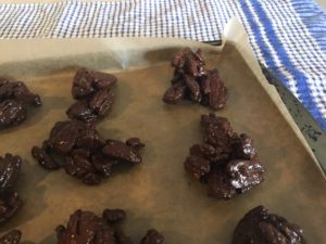 Chocolate pecan clusters
