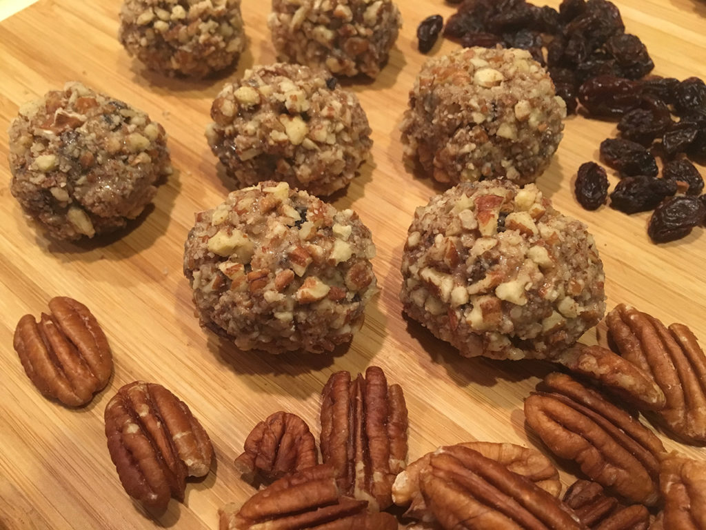 Simple to make, healthy to eat, pecan truffles.