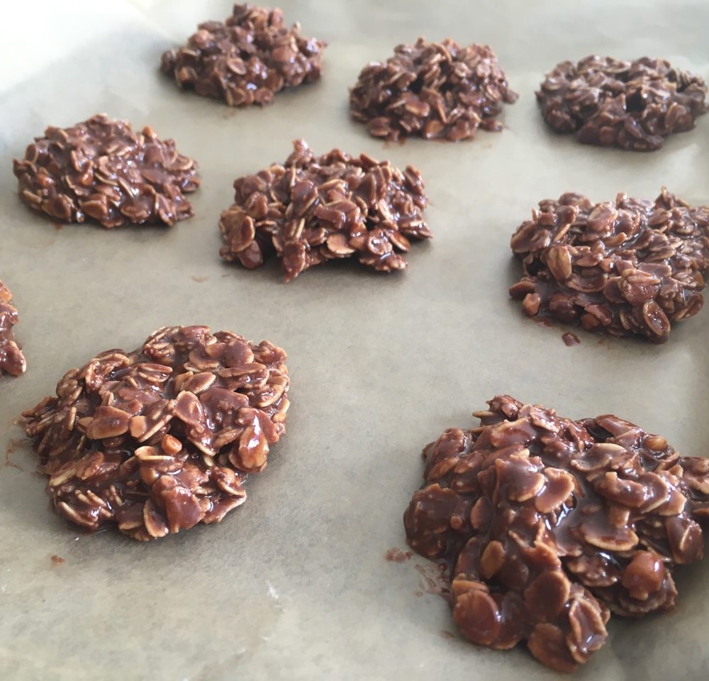 Spoon onto Wax Paper Lined Cookie Sheet No Bake