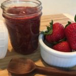 Honey sweetened strawberry jam