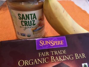 Bananas, Dark Chocolate, Peanut Butter Ingredients for Arctic Monkey Bites
