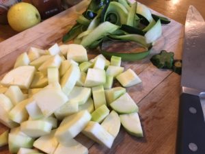 Peal and Chop Zucchini Paleo Hummus