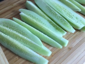 Slice into spears cucumber fries